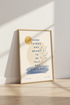 Olivia Dean Quote Wall Art | Minimalist Abstract Navy & Gold Poster | Modern Bedroom Decor