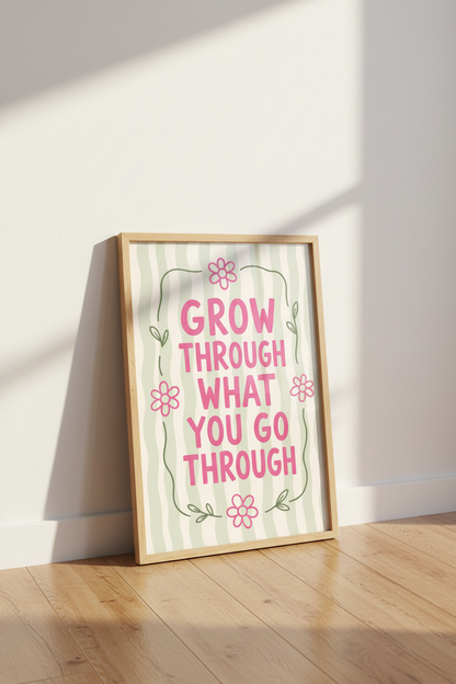 Pastel Quote Wall Art Print | Sage Green Floral Decor | Danish Pastel Poster