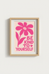 Danish Pastel Wall Art | Pink Flower Quote Poster, Dorm & Office Decor