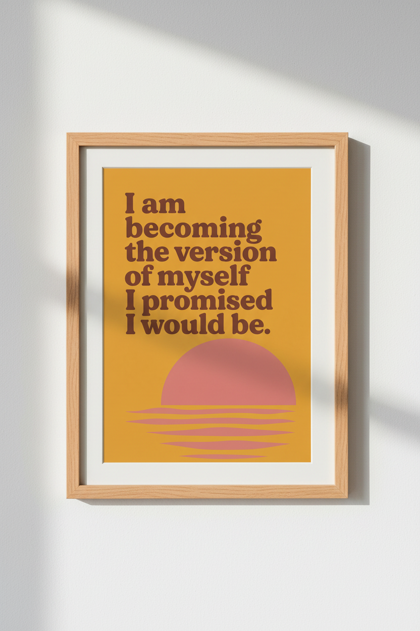 Retro Affirmation Wall Art Print | Boho Sunset Decor | Motivational Poster