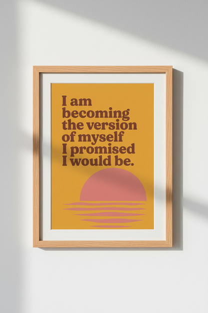 Retro Affirmation Wall Art Print | Boho Sunset Decor | Motivational Poster