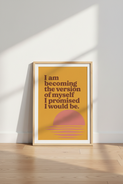 Retro Affirmation Wall Art Print | Boho Sunset Decor | Motivational Poster