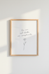 French Quote Wall Art Print | Minimalist Flower Poster, Bedroom Decor