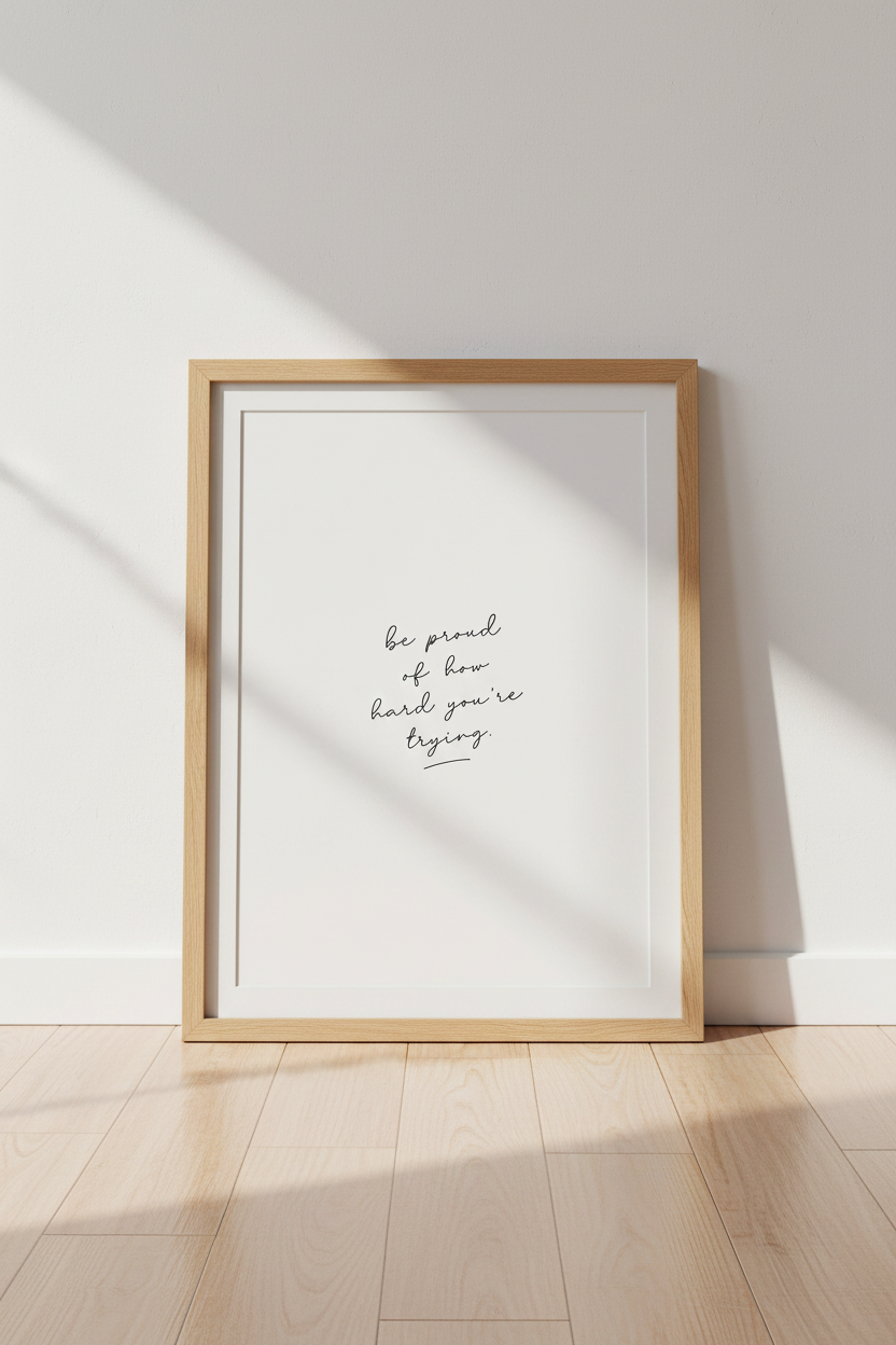 Motivational Quote Wall Art Print | Minimalist Office Decor | Be Proud Poster