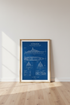 Mega Yacht Blueprint Wall Art | Nautical Engineering Poster | Office Decor