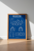 M8 Buford Tank Blueprint Wall Art | Military Office Decor | Industrial Poster