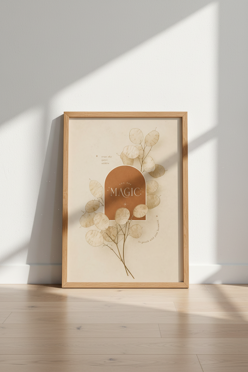 You Are Magic Botanical Arch Art | Terracotta Boho Decor, Affirmation Poster