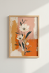Boho Floral Wall Art Print | Terracotta Abstract Botanical, Living Room Decor