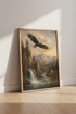Bald Eagle Mountain Landscape Wall Art | Rustic Nature Poster, Office Decor