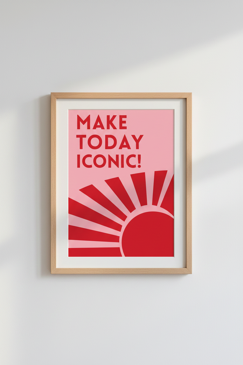 Preppy Pink Wall Art | Iconic Quote Poster | Red &amp; Pink Dorm Decor, Office Print