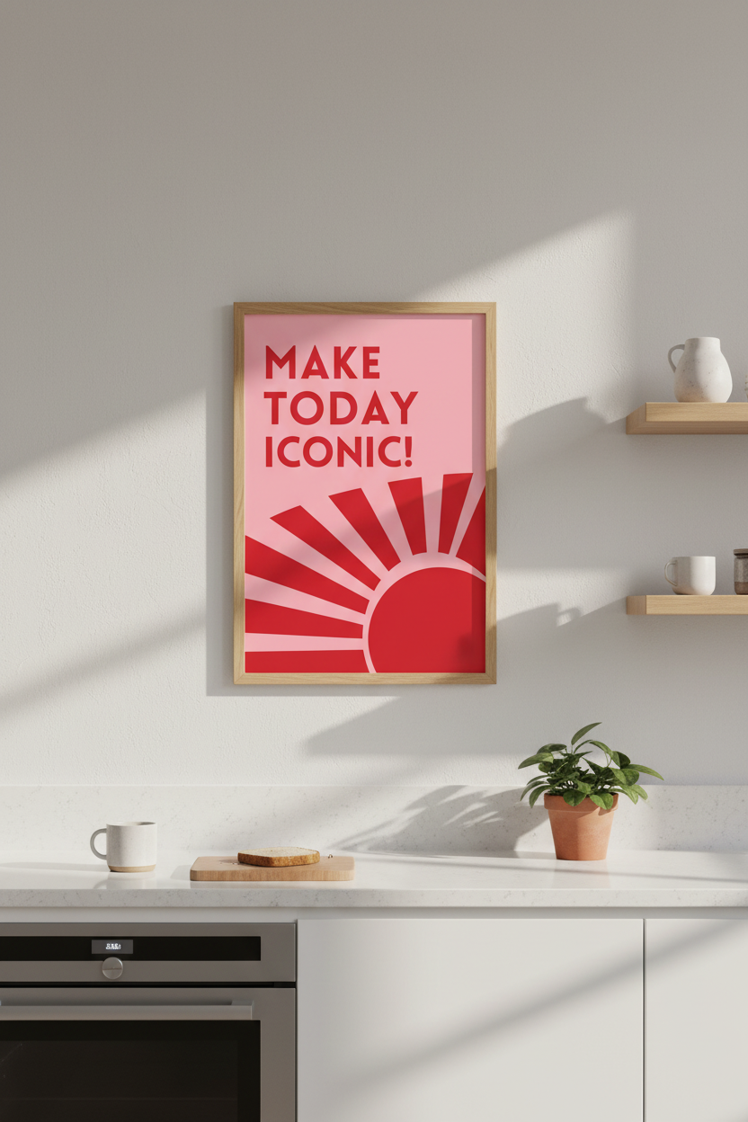 Preppy Pink Wall Art | Iconic Quote Poster | Red &amp; Pink Dorm Decor, Office Print