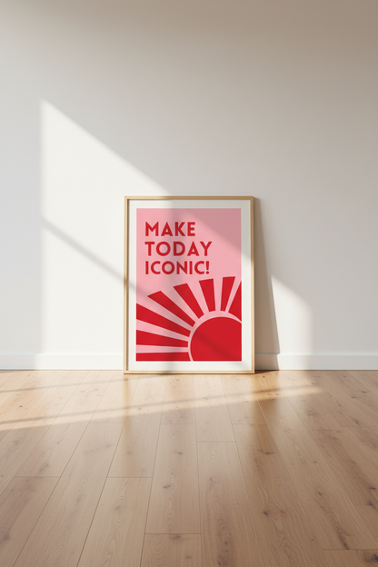 Preppy Pink Wall Art | Iconic Quote Poster | Red &amp; Pink Dorm Decor, Office Print