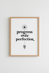 Progress Over Perfection Print | Minimalist Boho Office Decor | Modern Quote Poster