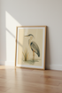 Great Blue Heron | Minimalist Bird Illustration, Coastal Modern Room Decor