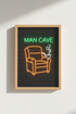 man cave wall art | Neon signage, cozy living vibe | Home decor poster