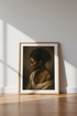 Black Woman Portrait Oil Painting | Moody Earth Tone Wall Art, Elegant Living Room Decor