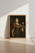 Woman with Lantern Portrait | Moody Dark Academia Art, Vintage Oil Painting Poster