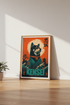 Samurai Shiba Inu Wall Art | Japanese Ukiyo-e Poster | Modern Home Office Decor