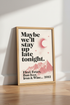 Indie Folk Lyric Wall Art Print | Pink Mountain Music Decor | Retro Aesthetic Poster