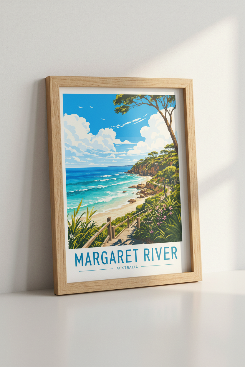 Margaret River Australia Wall Art | Coastal Beach Poster, Living Room Decor