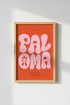Paloma Cocktail Wall Art Print | Retro Orange Pink Bar Decor | Funky Kitchen Poster