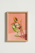 Papaya Fruit Art Print | Surreal Tropical Kitchen Decor | Pink Aesthetic Poster