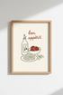 Bon Appetit Pasta Art Print | Kitchen Wall Decor | Minimalist Food Poster