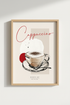 Cappuccino Coffee Wall Art Print | Modern Kitchen Decor | Minimalist Cafe Poster