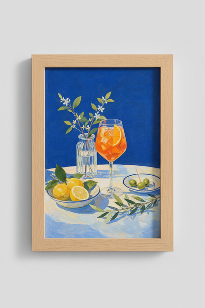 Aperol Spritz Wall Art Print | Italian Summer Decor | Mediterranean Cocktail Poster