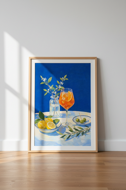 Aperol Spritz Wall Art Print | Italian Summer Decor | Mediterranean Cocktail Poster