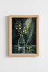 Moody Olive Branch Wall Art Print | Dark Botanical Poster, Farmhouse Kitchen Decor