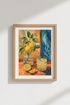 Citrus Kitchen Wall Art | Lemon Watercolor Still Life, Mediterranean Style Decor Poster