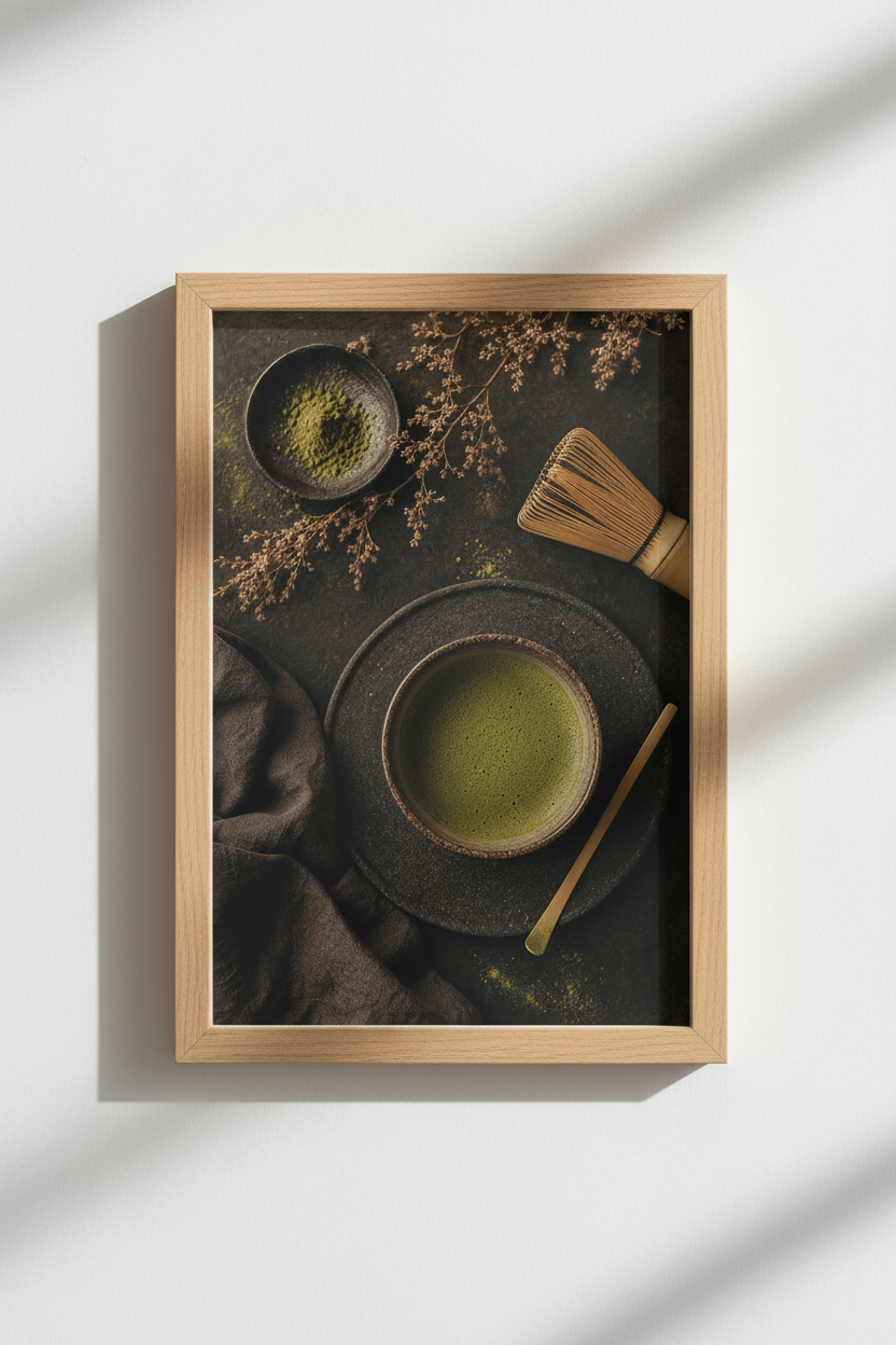 Green Tea Wall Art | Earthy Tones Decor | Kitchen