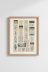 Coastal Matchbox Wall Art Print | Beach House Decor | Blue & Beige Nautical Poster