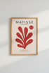 Matisse style poster | Abstract red leaf motif, living room decor