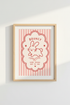 Kawaii Bunny Wall Art Print | Pink Nursery Decor | Cute Aesthetic Poster