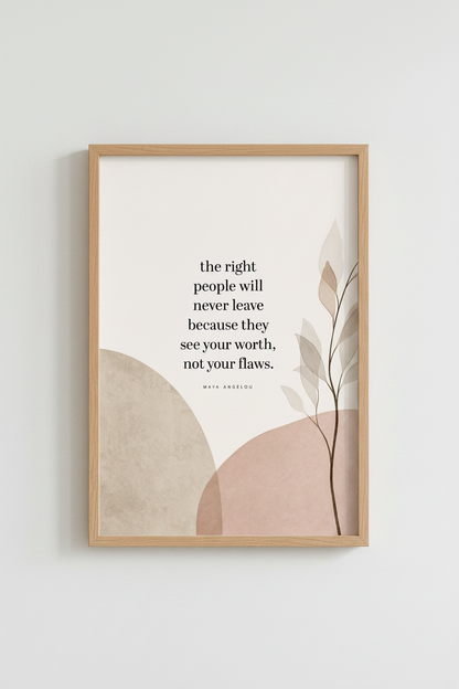 Maya Angelous Quote Wall Art Print | Boho Neutral Home Decor | Minimalist Poster