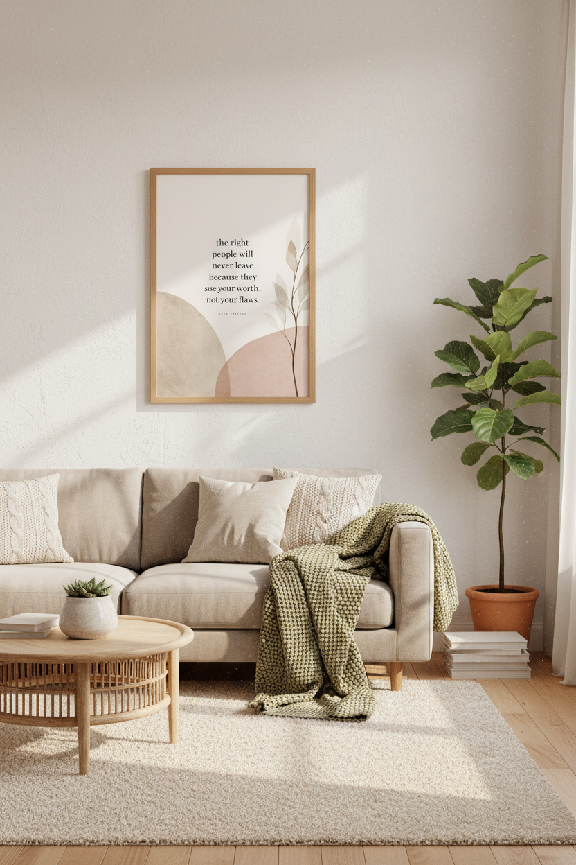 Maya Angelous Quote Wall Art Print | Boho Neutral Home Decor | Minimalist Poster
