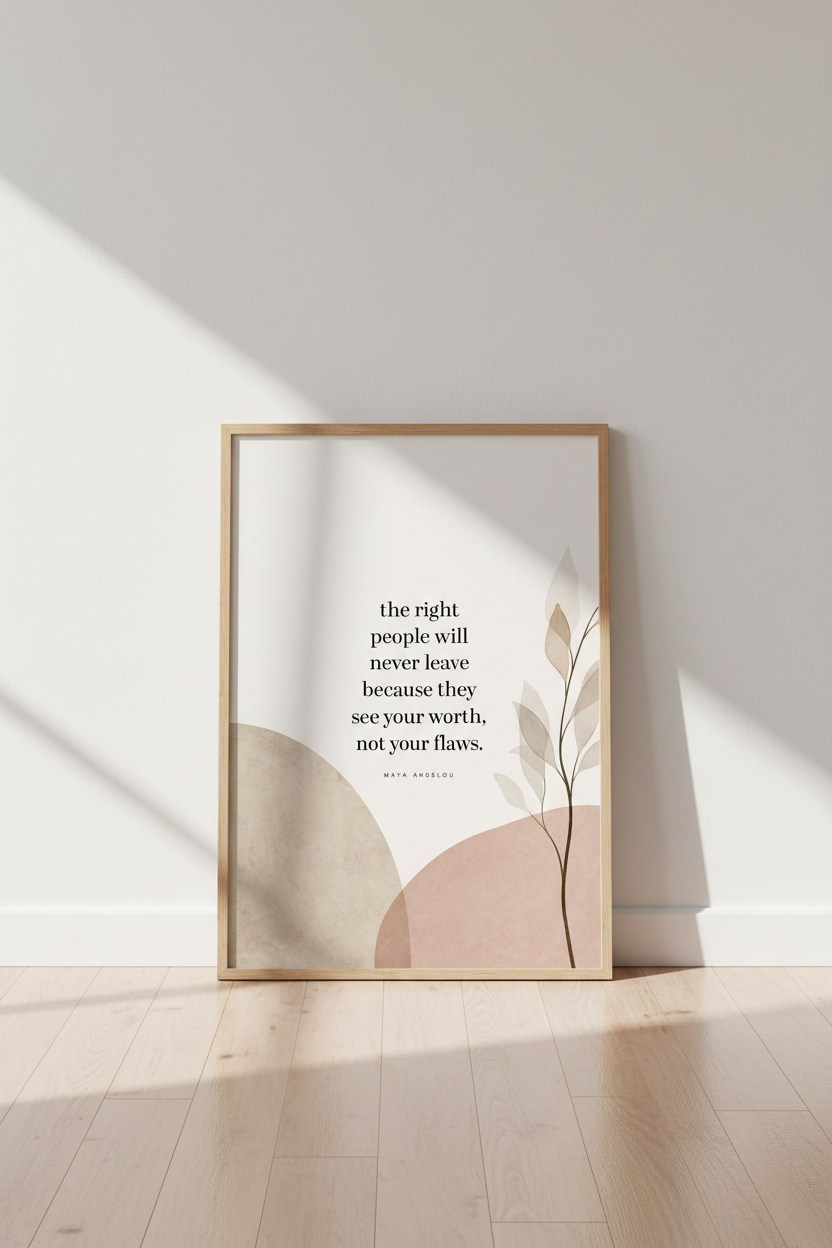 Maya Angelous Quote Wall Art Print | Boho Neutral Home Decor | Minimalist Poster