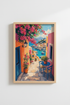 Coastal Greek Wall Art | Mediterranean Landscape Print, Colorful Summer Travel Poster