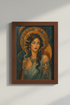 Medusa poster print | Bohemian hues, warm amber tones | Living room decor