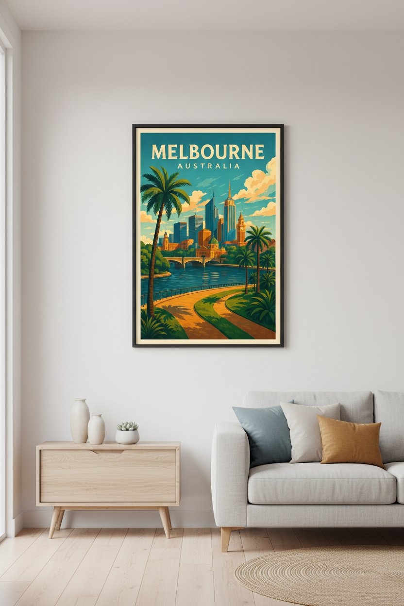 Melbourne Memories – Vintage Australia Travel Poster Art Print