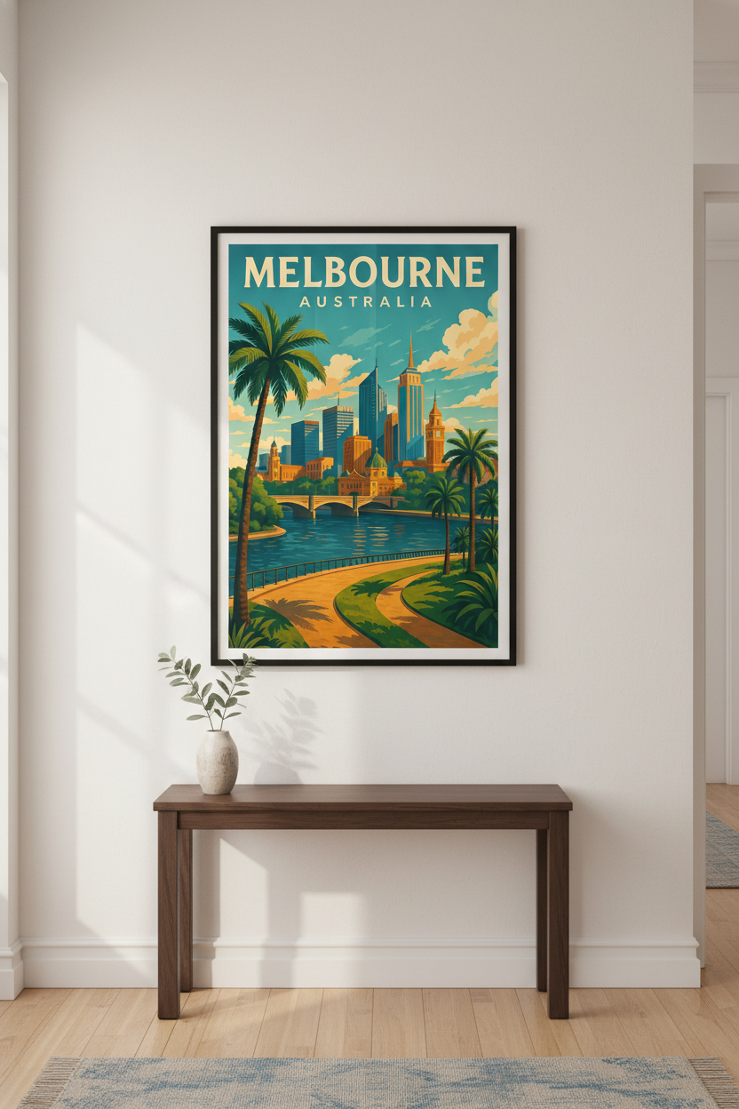 Melbourne Memories – Vintage Australia Travel Poster Art Print