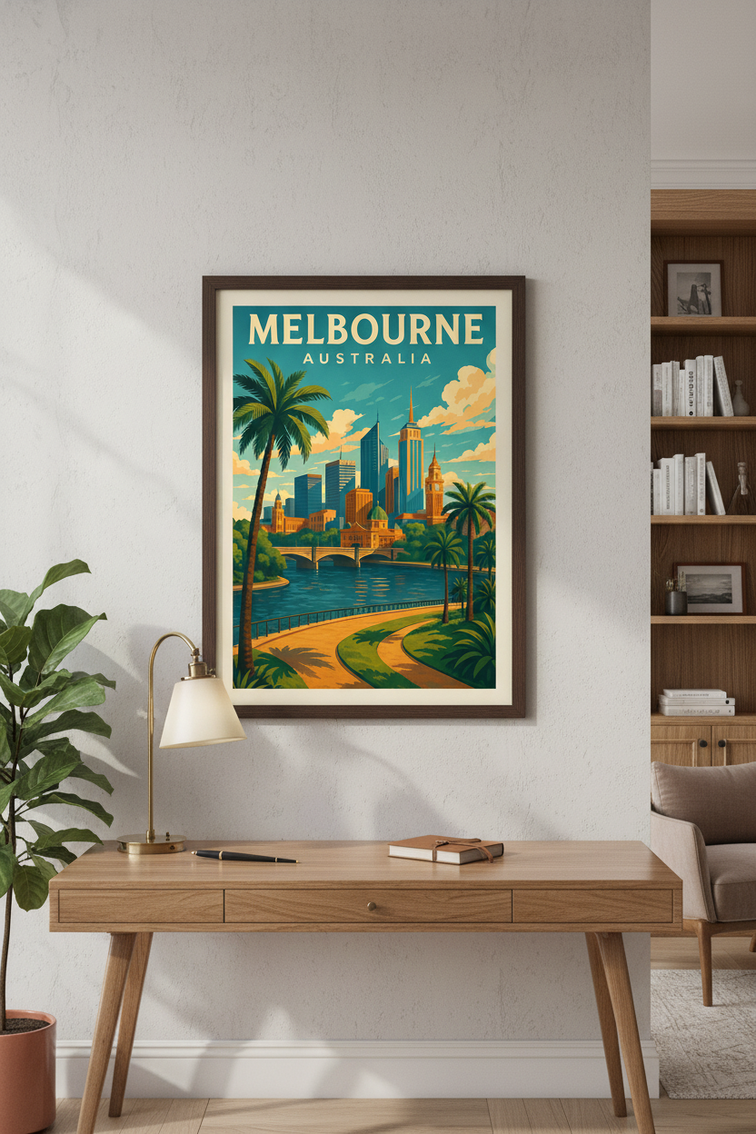 Melbourne Memories – Vintage Australia Travel Poster Art Print