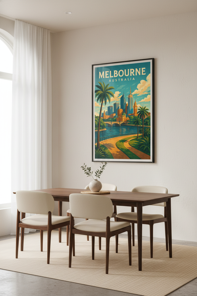 Melbourne Memories – Vintage Australia Travel Poster Art Print