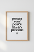 Protect Your Peace Wall Art | Minimalist Black & White Quote Poster, Home Office Decor