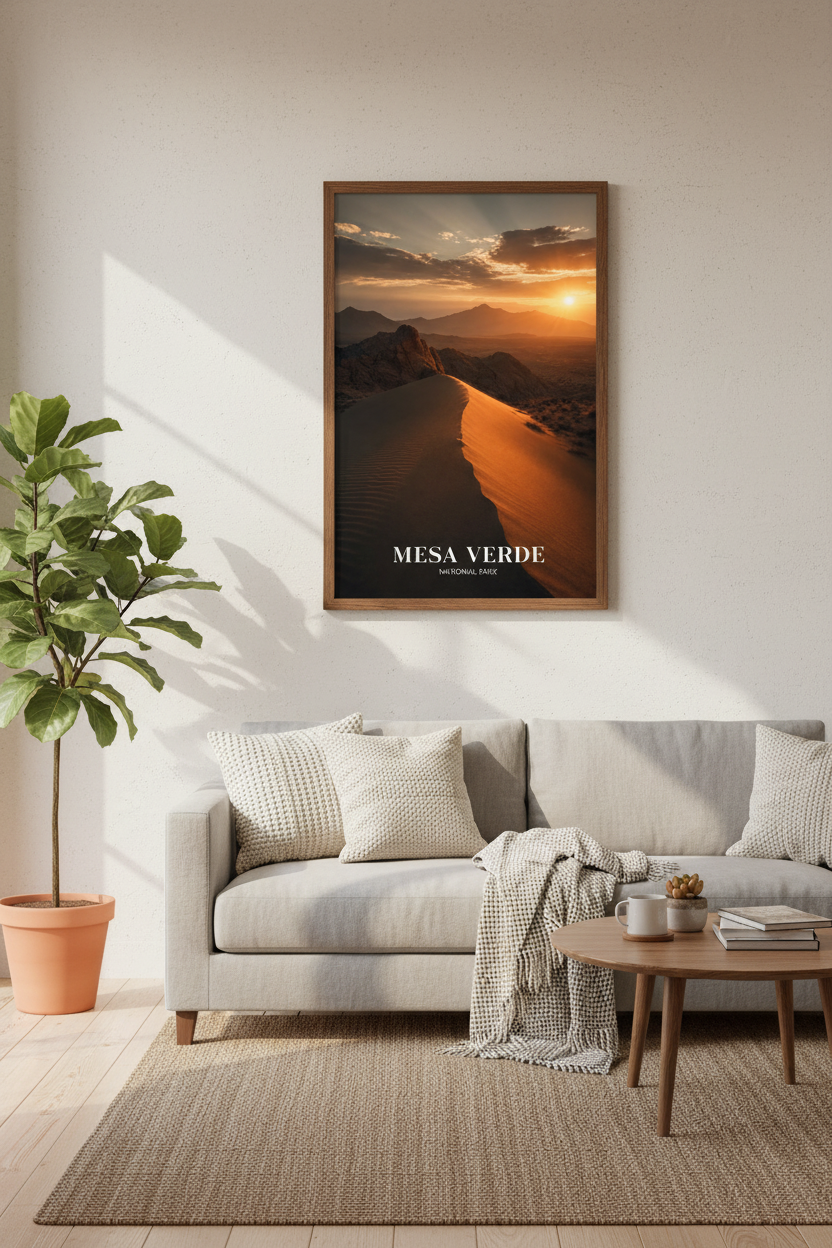Mesa Verde National Park | Desert Sunset Wall Art, Southwest Nature Poster