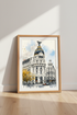 Madrid Metropolis Building Art | Spain Cityscape Watercolor | European Travel Poster