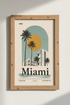 Miami Beach Art Deco Print | Vintage Tropical Travel Poster, Retro Florida Wall Art