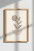 Abstract Botanical Leaf Wall Art | Boho Sun Print, Neutral Bedroom Decor